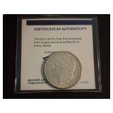 1878-S MORGAN SILVER DOLLAR WITH GOVMINT AUTHENTICATION