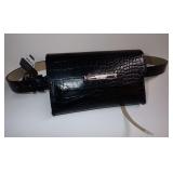 New Steve Madden Black Faux Croc Embossed Belt Bag Fanny Pack Size M