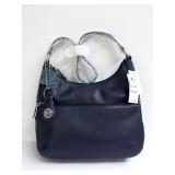New Giani Bernini Nappa Hobo Navy Leather Handbag