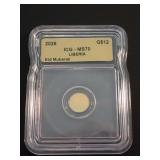 2026 LIBERIA $12 1/1000TH OZ .9999 GOLD, ICG MS70