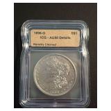 1896-O MORGAN SILVER DOLLAR - IGC AU50 DETAILS