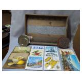 Assorted Decorative Wall Plaques, Trivets, and Wooden Tray Lot