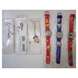 Assorted Character Necklaces and Wristwatches