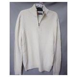 New Chaps Est. 1978 Men's White Quarter Zip Mock Neck Knit Sweater Size M