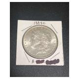 1884 Morgan Silver Dollar Coin in Protective Holder