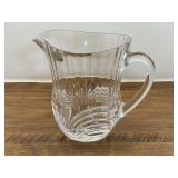 DR…Vintage Mikasa clear lead crystal pitcher, there is some slight chipping on the rim, see pictures for details.
