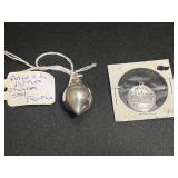 Antique Stainless Steel Perfume Bottle Pendant and Casino Freeport Charm