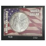 1997 American Eagle One Ounce Fine Silver Dollar in Display Case