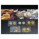 Assorted US State Quarters and Commemorative Coin Sets with Penny Bag