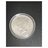 1923 Peace Silver Dollar in Protective Capsule