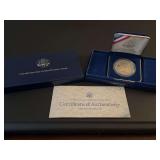 1987 United States Constitution Bicentennial Silver Dollar Coin with Box and Certificate of Authenticity