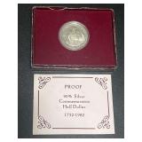 1982 George Washington 250th Anniversary 90% Silver Proof Commemorative Half Dollar with Box and Certificate