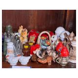 Assorted Ceramic and Glass Salt and Pepper Shakers and Kitchen Collectibles Lot