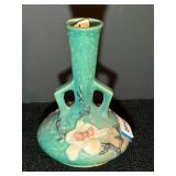 DR…Roseville Pottery "Magnolia" bud vase (shape number 179-7"), originally introduced by the Roseville Pottery Company in 1943. See pictures for details.