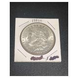 1884 Morgan Silver Dollar Coin in Cardboard Holder