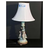 DR…Vintage Chinoiserie hand-painted ceramic table lamp, see pictures for details.