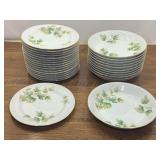 DR…Vintage Narumi "Ravenna" (or "Spring Ivy") pattern dishware manufactured in the occupied Japan era to include bowls and salad plates, approximately 28 pieces, see pictures for details.