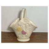 DR…Vintage Hull Pottery "Open Rose" (Camellia) basket vase, produced in the mid 40s, see pictures for details.