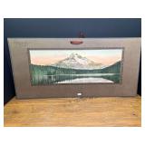 1921 Cochran Banking Co. Advertising Calendar Display with Mountain and Lake Landscape