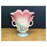 DR…Vintage Hull Art Pottery double-handled vase from the “Wildflower” pattern, produced in the 1940s. See pictures for details.