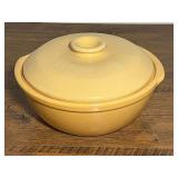 DR…Vintage mid-century modern matte yellow covered casserole dish, believed to be La Solana Ware manufactured by La Solana Pottery. See pictures for details.