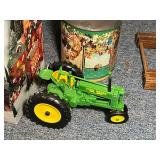 Assorted Lot of Collectibles, Toys, and Holiday Decor Including John Deere Tractor Model and Table Tennis Set