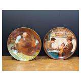 Set of 2 Edwin M. Knowles Norman Rockwell Collector Plates - "Grandpa