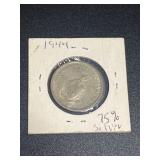 1944 Philippines Fifty Centavos Silver Coin in Cardboard Holder
