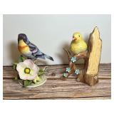 Lot of 2 Ceramic Bird Figurines including Andrea by Sadek Parula Warbler