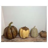 Decorative Assorted Pumpkin Figurine Set - 4 Pieces