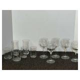 Assorted Glassware Lot with Stemmed Wine Glasses and Drinking Tumblers