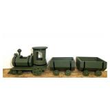 Handmade Wooden Train Planter Set with Engine and Two Cars