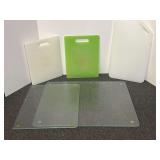 Assorted Cutting Boards Lot Including Plastic and Glass