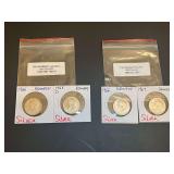 Assorted US Kennedy Half Dollar 40% Silver Coins - Lot of 4