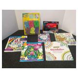 Assorted Toys, Crayola Bath Foam, and Coloring Books Lot