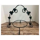 Wrought Iron Serving Stand with Leaf Motif