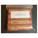 Four Rolls of Mixed Wheat Back Cents