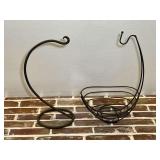 Black Wire Stand and Basket Set