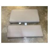 Set of Two Gray Upholstered Camper Cushions
