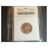 1955-D Jefferson Nickel Graded MS 62 by ANACS