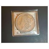 1890 Morgan Silver Dollar with Rim Damage
