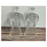 Pair of Molded Clear Glass Angel Candle Holders