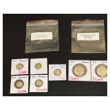 Five Roosevelt Silver Dimes and Two 1968-D 40% Silver Kennedy Half Dollars
