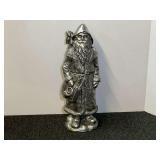 Large Metallic Silver Finish Santa Claus Holiday Figurine