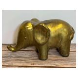 Brass Tone Metal Elephant Figurine