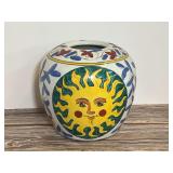 Decorative Ceramic Sun Motif Ginger Jar Made in China