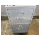 Two-Drawer Metal Filing Cabinet and Plastic Storage Drawers