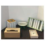 Assorted Hand-Painted Wooden Home Decor Items