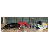 Kitchenware Assortment Including Mugs, Skillet, and Utensils