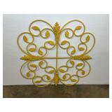 Yellow Painted Metal Scrollwork Wall Decor